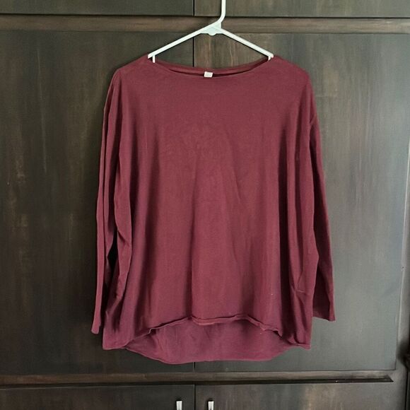 CRZ YOGA Pima Cotton Oversized Long Sleeve Workout Top Large - Picture 2 of 5